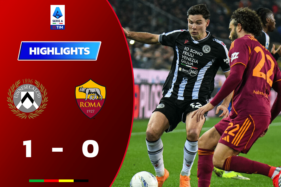 ไฮไลท์ฟุตบอล อูดิเนเซ่ 1-0 เอเอส โรม่า